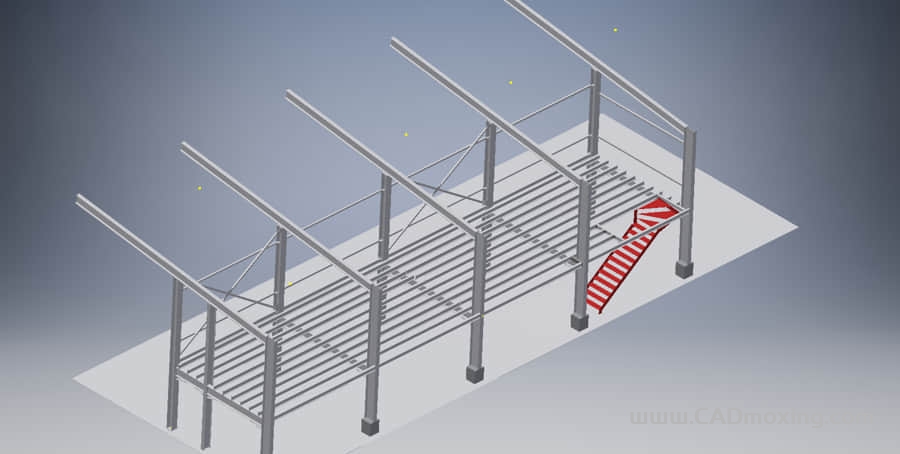 CAD模型网钢结构停车场三维模型 CAD模型网钢结构停车场三维模型