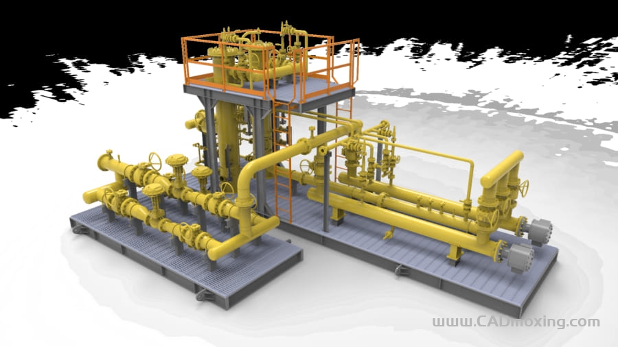 CAD模型网天然气燃气气化系统三维模型 CAD模型网天然气燃气气化系统三维模型