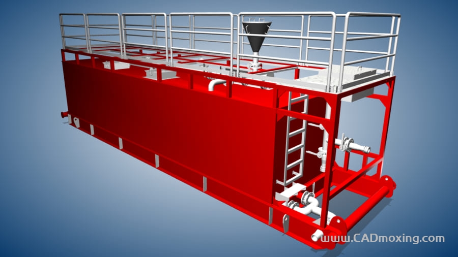 CAD模型网箱式移动式液体搅拌站CAD图三维模型