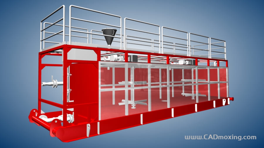 CAD模型网箱式移动式液体搅拌站CAD图三维模型 CAD模型网箱式移动式液体搅拌站CAD图三维模型