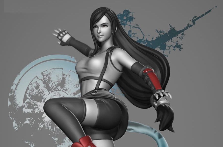 最终幻想3D打印蒂法手办模型（已拆模）