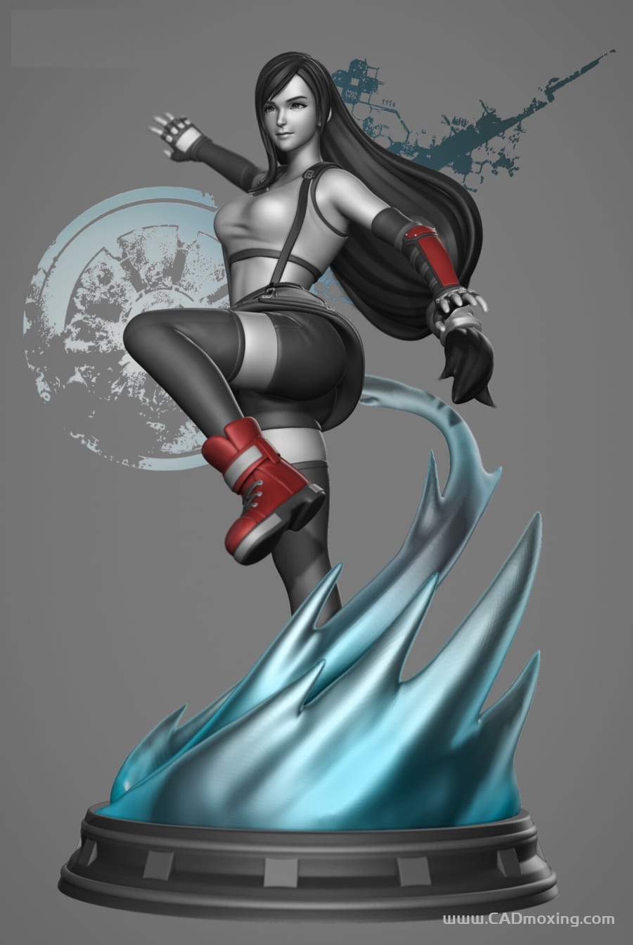 CAD模型网最终幻想3D打印蒂法手办模型(已拆模)三维模型 CAD模型网最终幻想3D打印蒂法手办模型(已拆模)三维模型