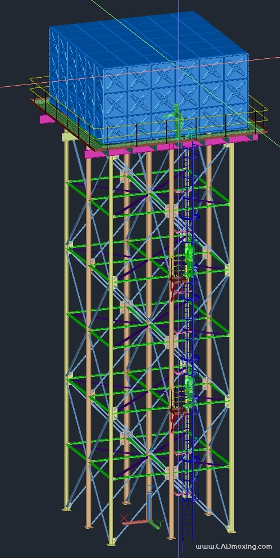 CAD模型网自来水196平方米水箱储存罐三维模型 CAD模型网自来水196平方米水箱储存罐三维模型