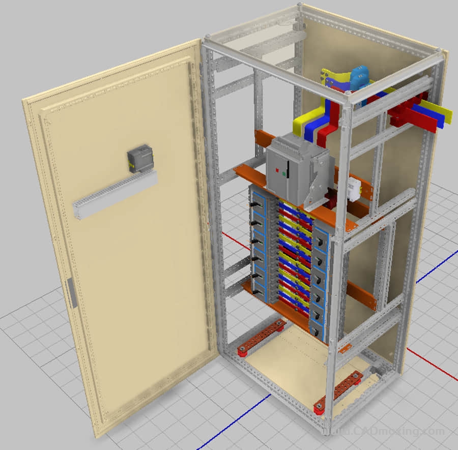 CAD模型网1250A-208V 配电箱电气控制柜三维模型 CAD模型网1250A-208V 配电箱电气控制柜三维模型