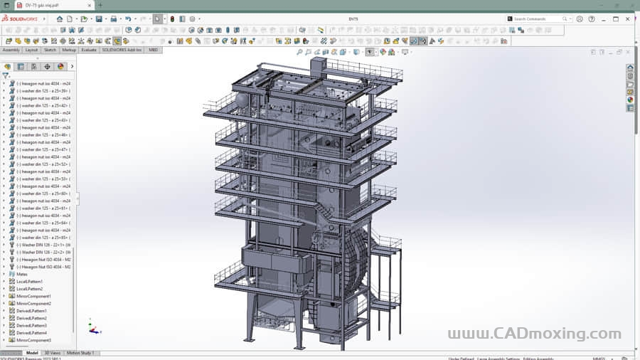CAD模型网DV-75锅炉主体钢结构设计三维模型 CAD模型网DV-75锅炉主体钢结构设计三维模型