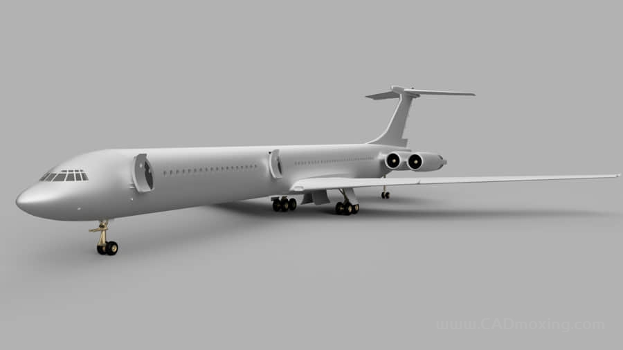 CAD模型网IL-62M固定翼客机三维模型 CAD模型网IL-62M固定翼客机三维模型