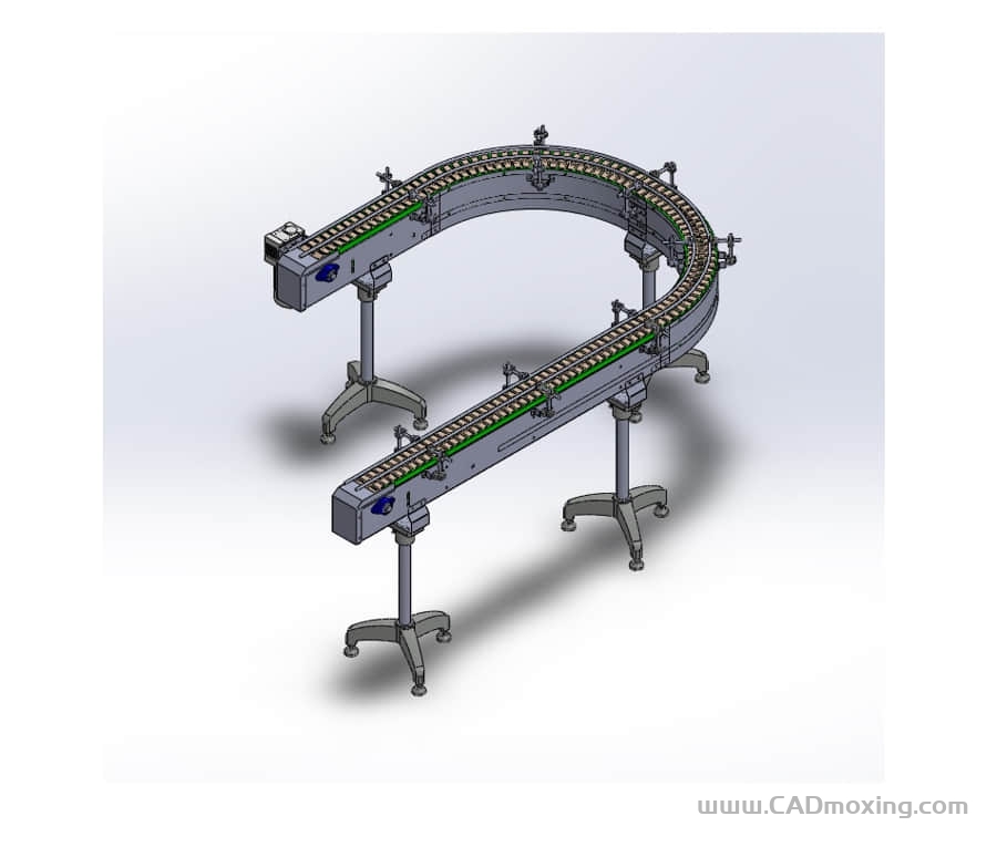 CAD模型网U型输送链三维模型 CAD模型网U型输送链三维模型