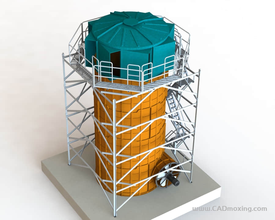 CAD模型网大型钢结构工业冷却塔三维模型 CAD模型网大型钢结构工业冷却塔三维模型