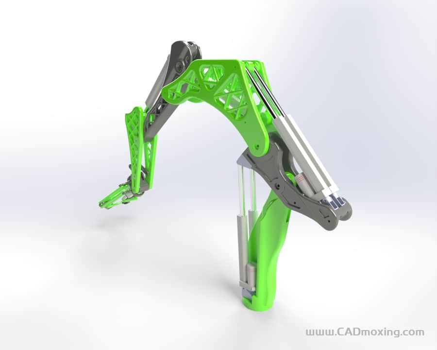 CAD模型网带夹爪的5轴机器人手臂三维模型 CAD模型网带夹爪的5轴机器人手臂三维模型