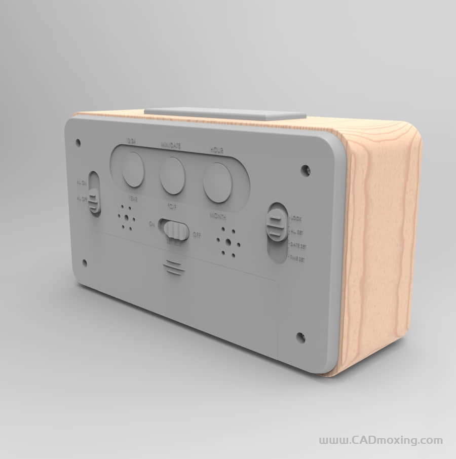 电子闹钟带秒表实木外观设计