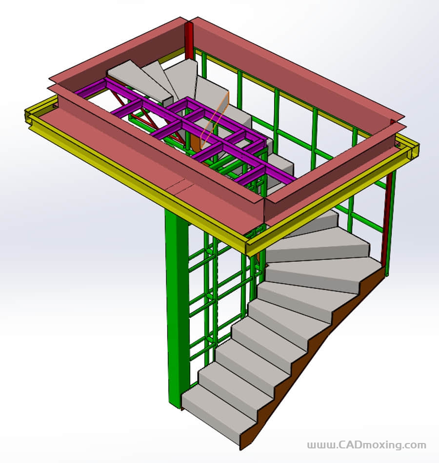 钢结构180度旋转楼梯