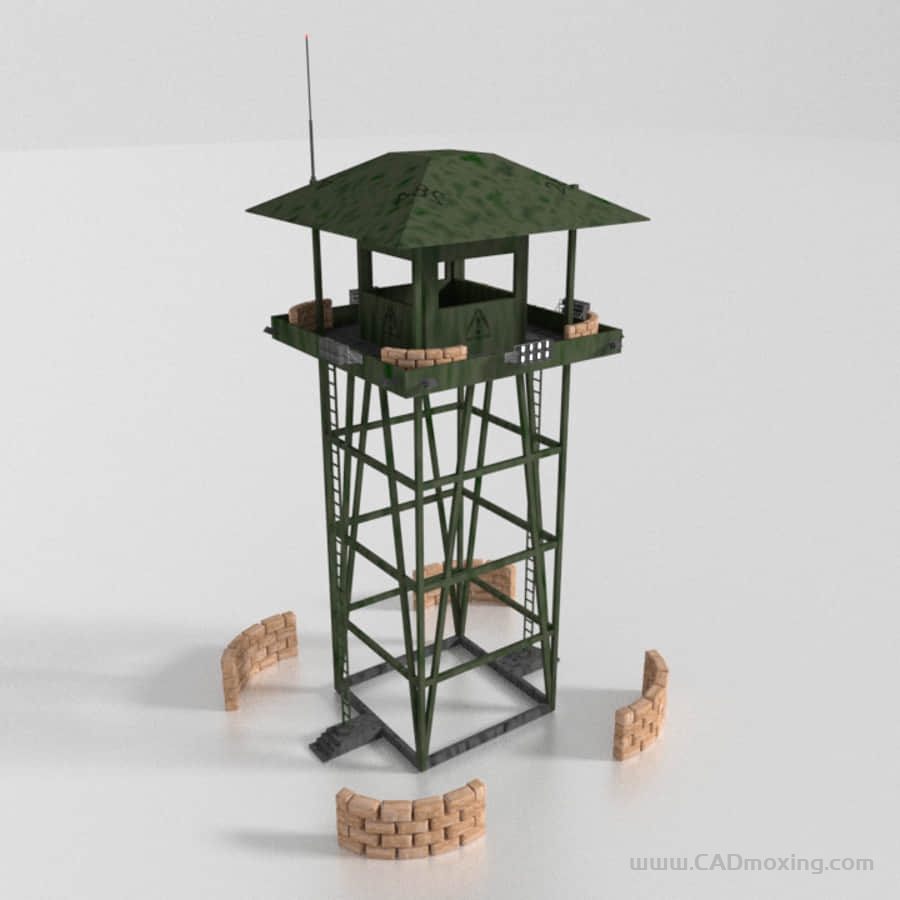 军事瞭望塔台模型
