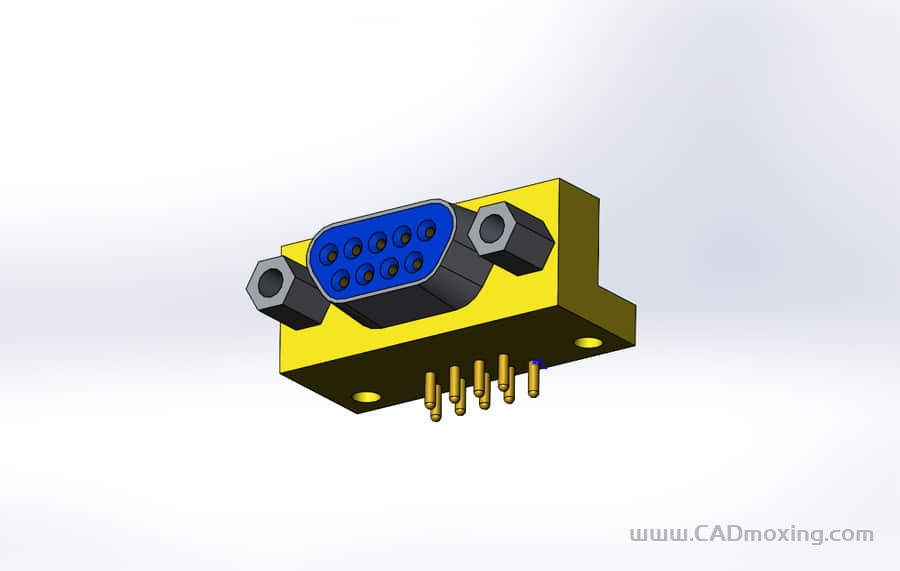 D型数据接口连接器插头DB9RA_F