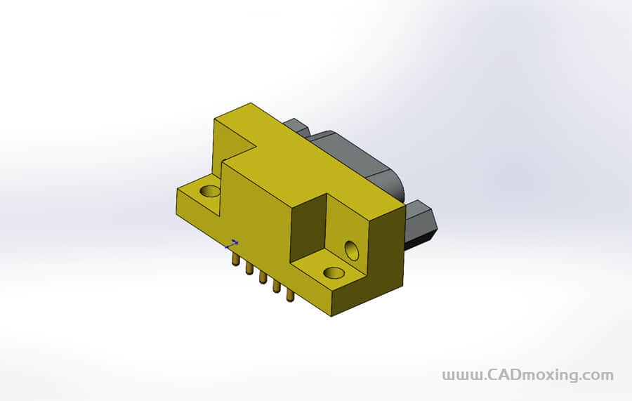 CAD模型网D型数据接口连接器插头DB9RA_F三维模型