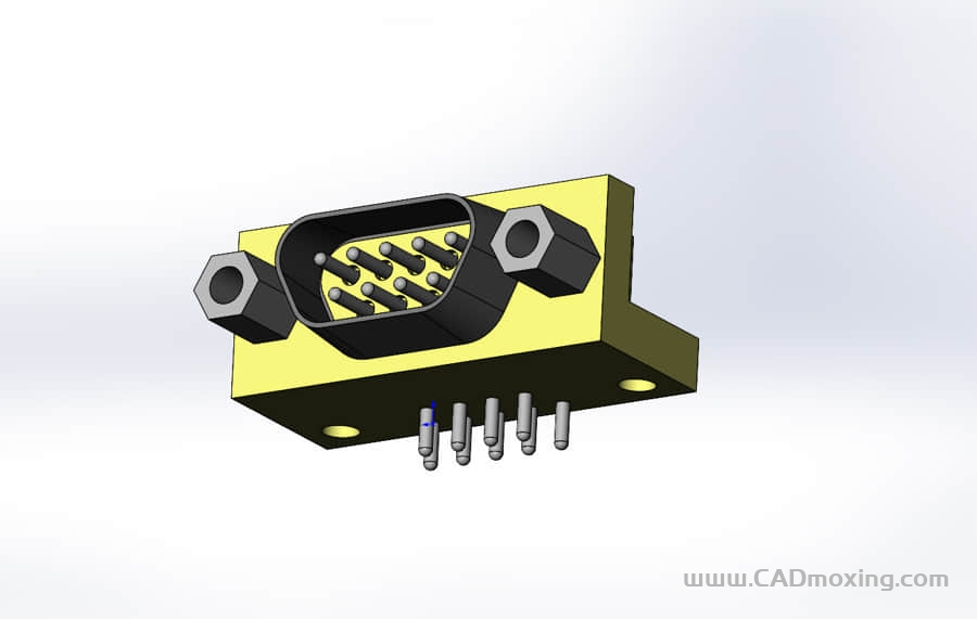 D型数据接口连接器插头DB9RA_M
