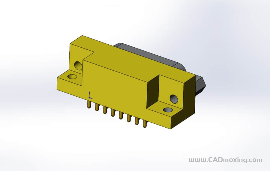 CAD模型网D型数据接口连接器插头DB15RA_F三维模型