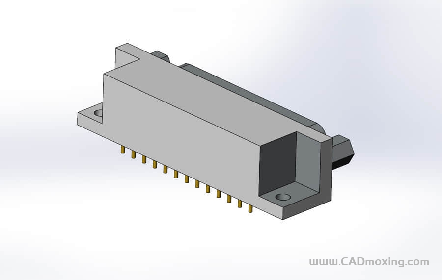 CAD模型网D型数据接口连接器插头DB25RA_F三维模型