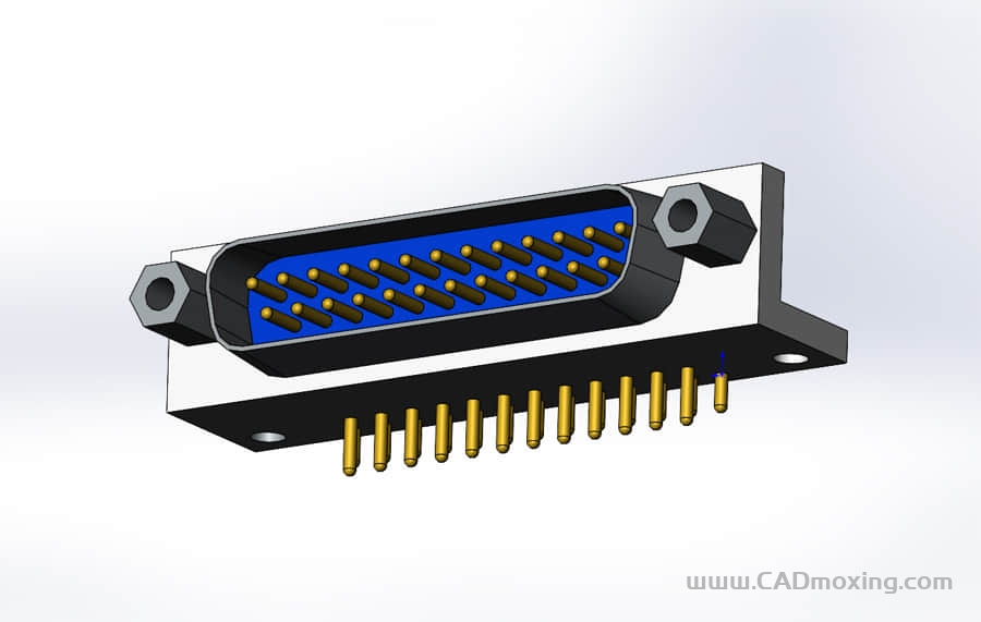 D型数据接口连接器插头DB25RA_M