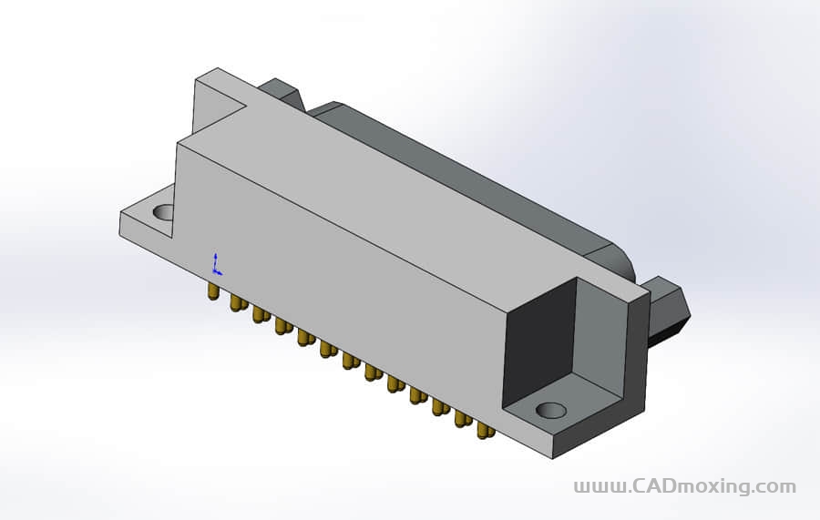 CAD模型网D型数据接口连接器插头DB25RA_M三维模型