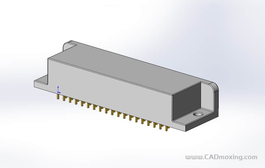 CAD模型网D型数据接口连接器插头DB37M三维模型