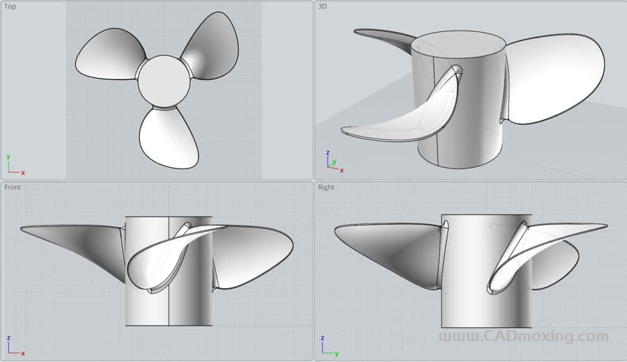 三叶船舶螺旋桨推进器