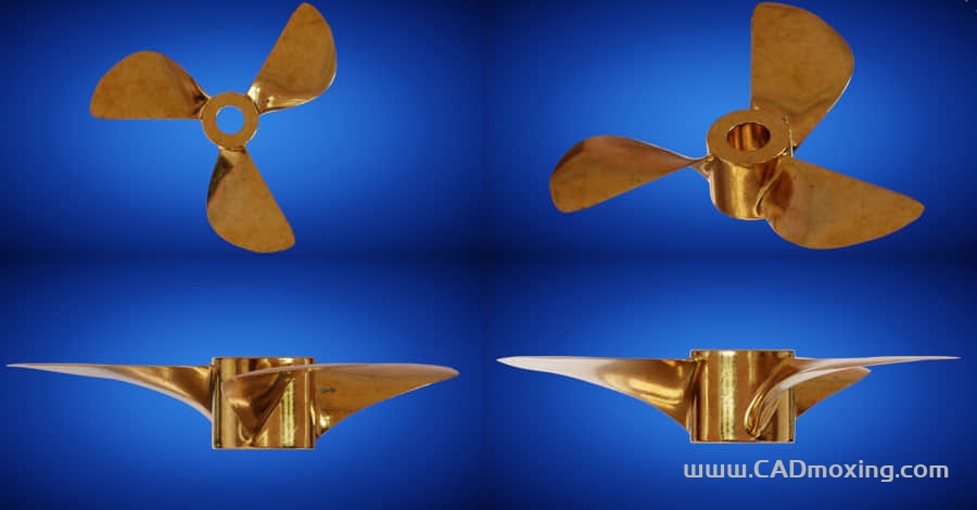 三叶船舶水下螺旋桨推进器