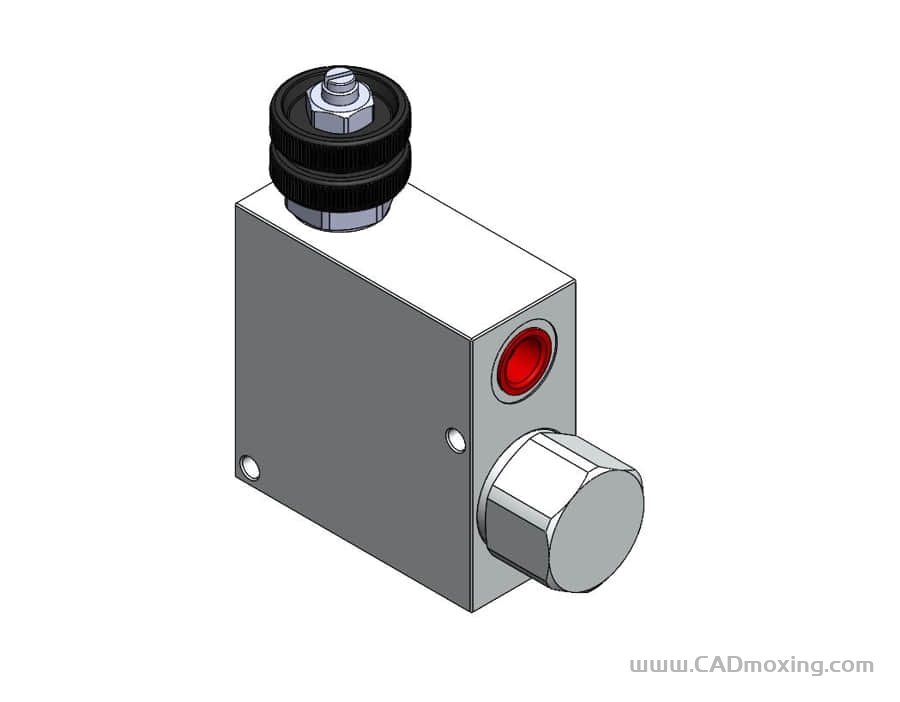 直列三通压力补偿流量调节阀结构模型