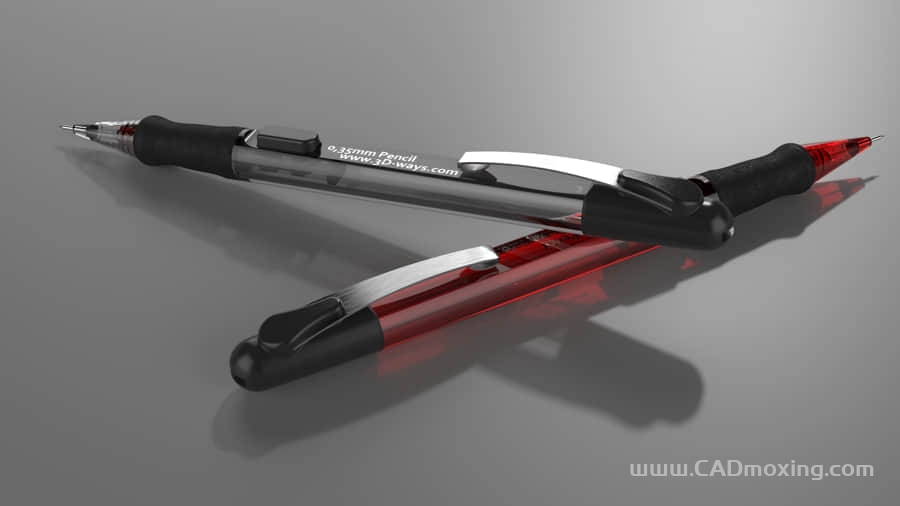 CAD模型网一支0.35mm自动铅笔设计方案三维模型