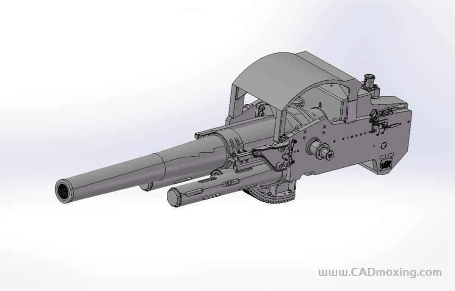 CAD模型网5英尺口径加农炮结构设计三维模型