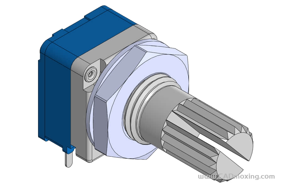 CAD模型网48款RK0971系列9mm金属轴电位器三维模型