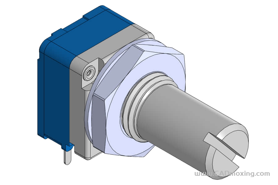 CAD模型网48款RK0971系列9mm金属轴电位器三维模型