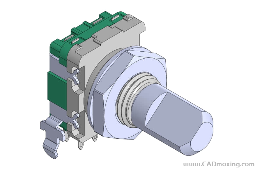 CAD模型网27款EC11B系列11mm水平金属轴旋转电位计/编码器三维模型