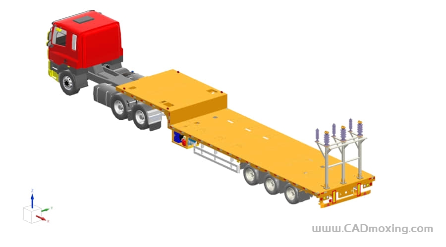 移动式35KV变电站半挂车载平台整车模型