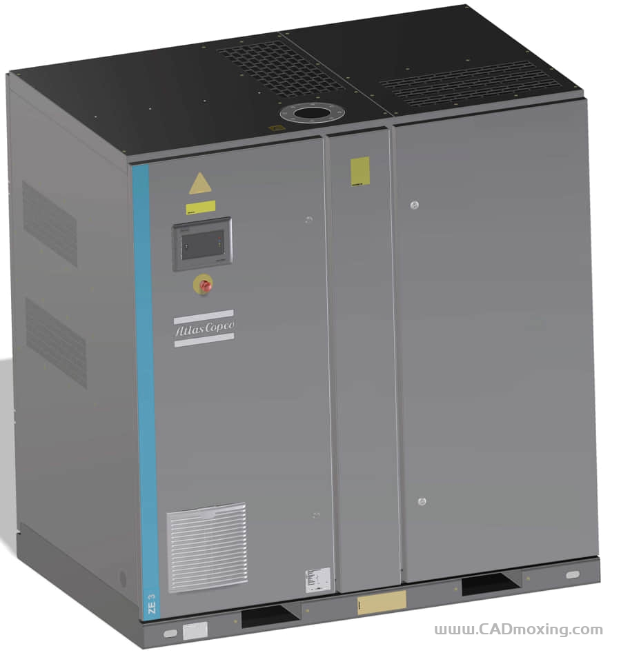 CAD模型网55kW 阿特拉斯·科普柯 ZE3P VSD低压压缩机外壳三维模型