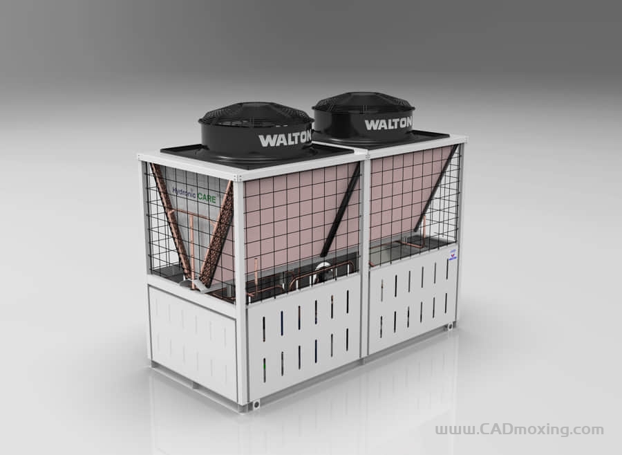 CAD模型网130千瓦冷水机组带泵三维模型