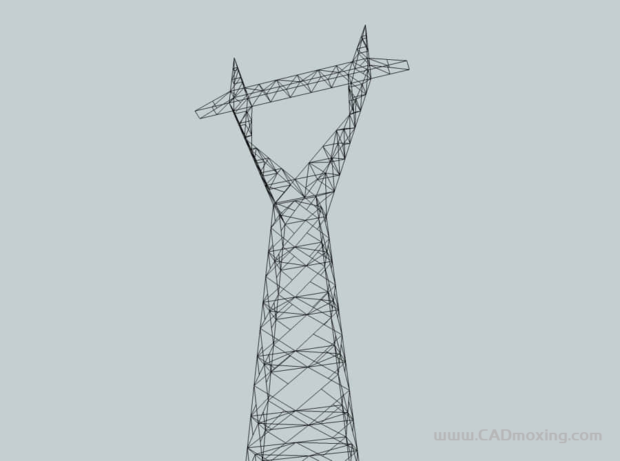 高压输电铁塔高度32米线框结模型
