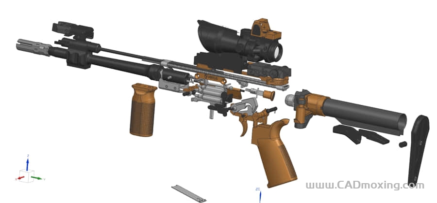 CAD模型网3D打印MCX6.8mm模块化突击枪模型三维模型