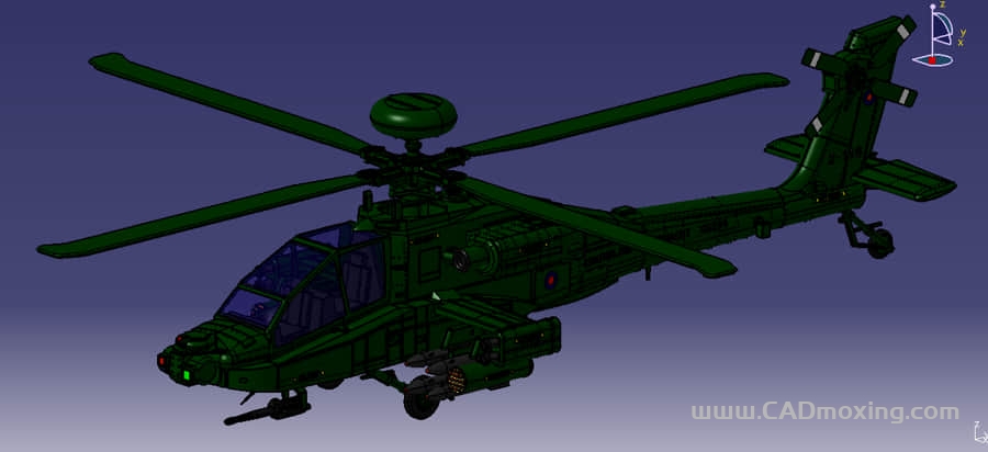 CAD模型网波音ah-64阿帕奇武装直升机三维模型