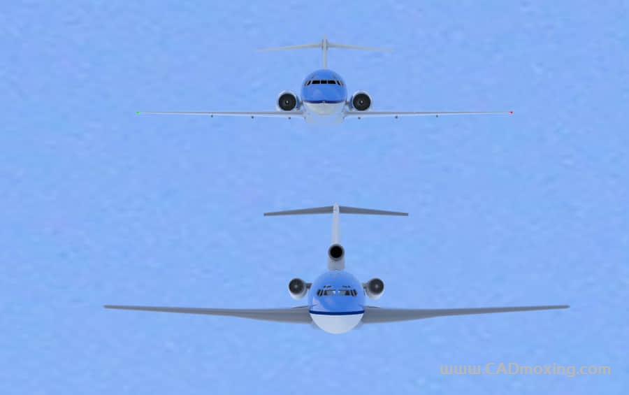 CAD模型网波音客机-727 一比一简易模型三维模型