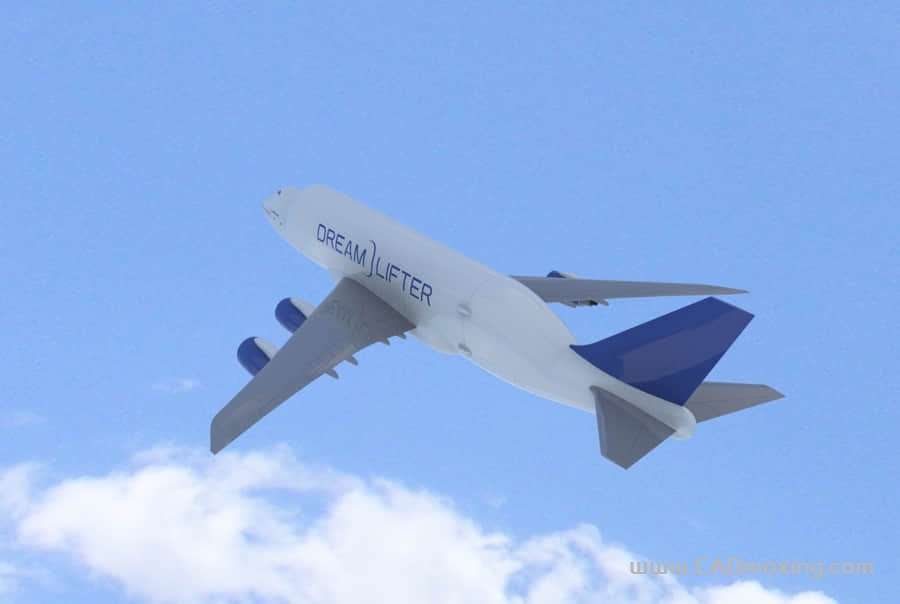 CAD模型网波音客机-747-400 一比一简易模型三维模型