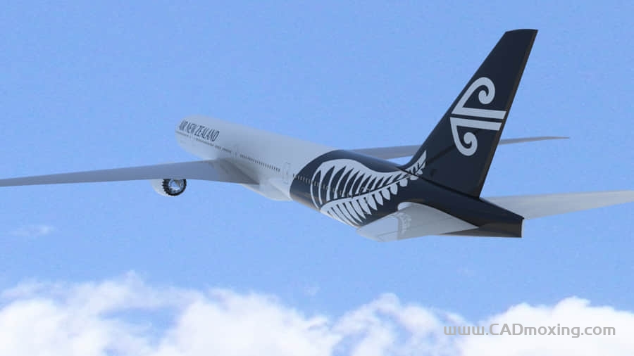 CAD模型网波音客机-777-300 一比一简易模型三维模型