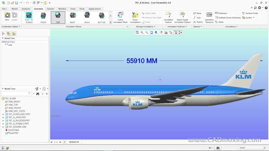 CAD模型网波音客机-787-8 一比一简易模型三维模型