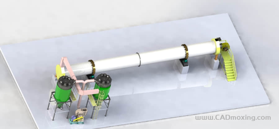采矿厂滚筒式干燥系统方案模型
