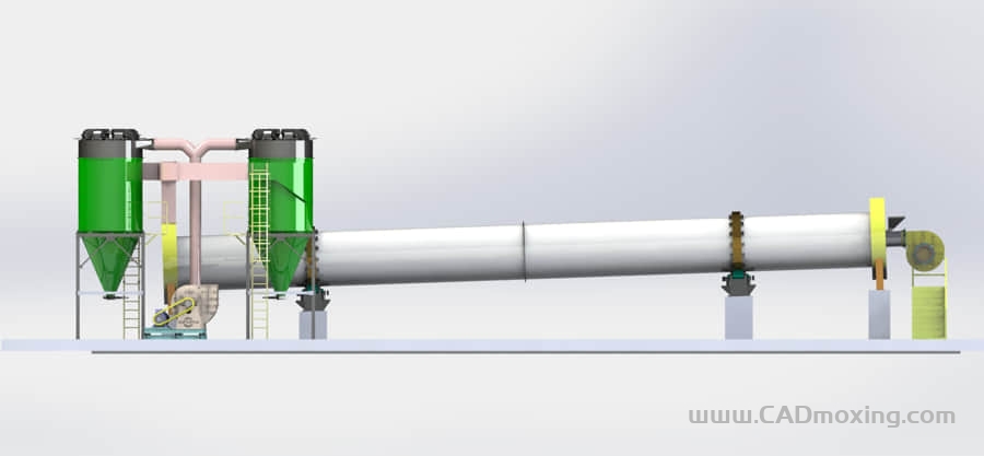 CAD模型网采矿厂滚筒式干燥系统方案模型三维模型