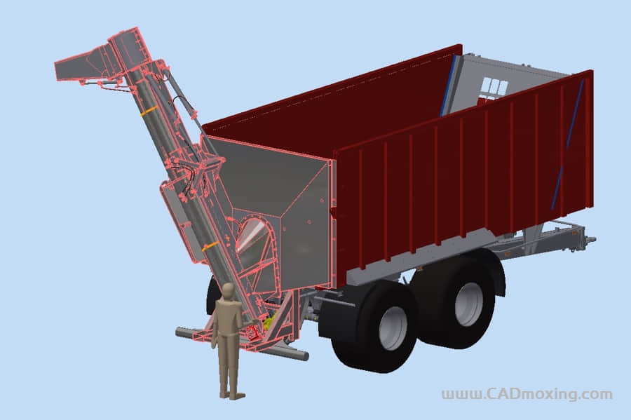 CAD模型网车载螺旋式粒状卸料/输送机装置方案三维模型
