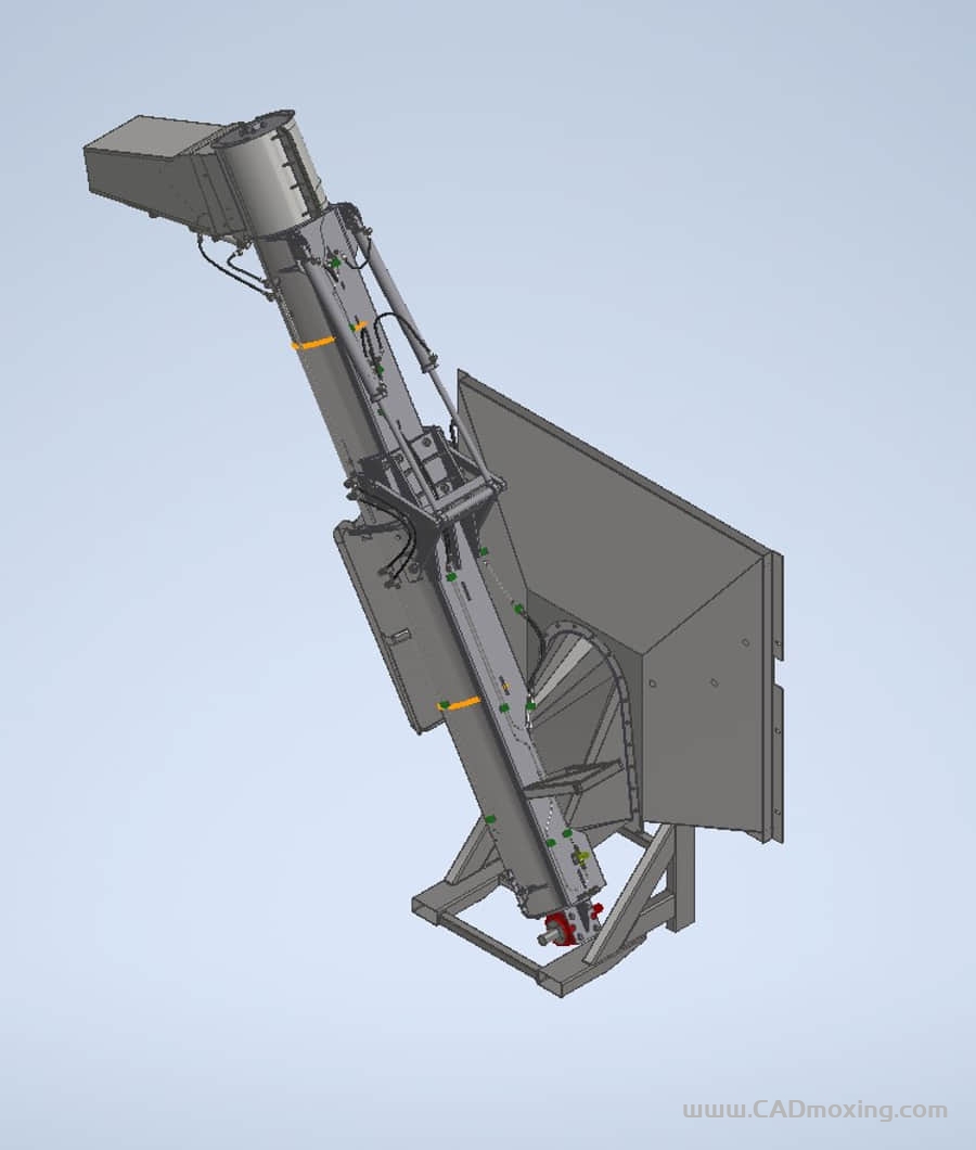 CAD模型网车载螺旋式粒状卸料/输送机装置方案三维模型
