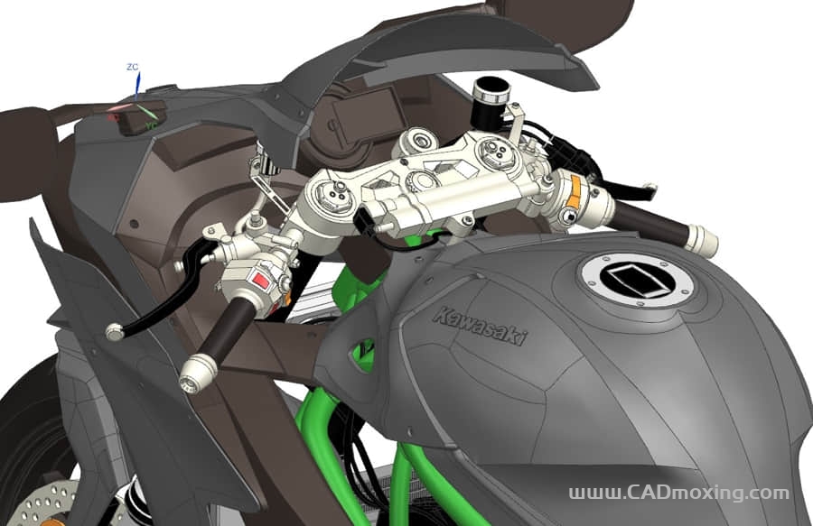 CAD模型网川崎摩托KAWASAKI 忍者H2机车 一比一模型三维模型