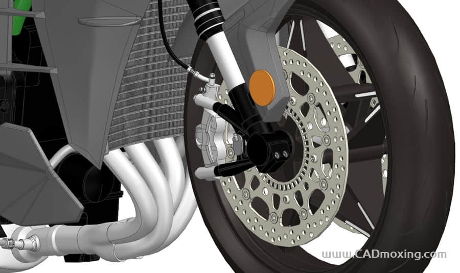 CAD模型网川崎摩托KAWASAKI 忍者H2机车 一比一模型三维模型