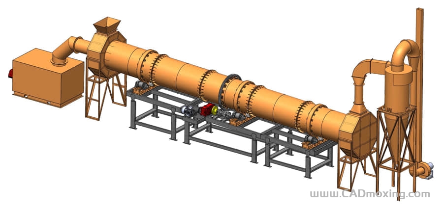 旋转式辊筒干燥机方案模型