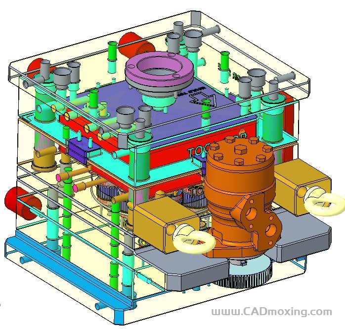 液压旋转螺纹抽芯塑胶模具